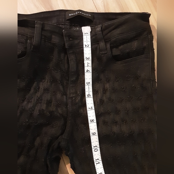 Brockenbow Emma Black Skinny Medium Waist A Wax Honeycomb Textured  Stretch Jean - Picture 11 of 15